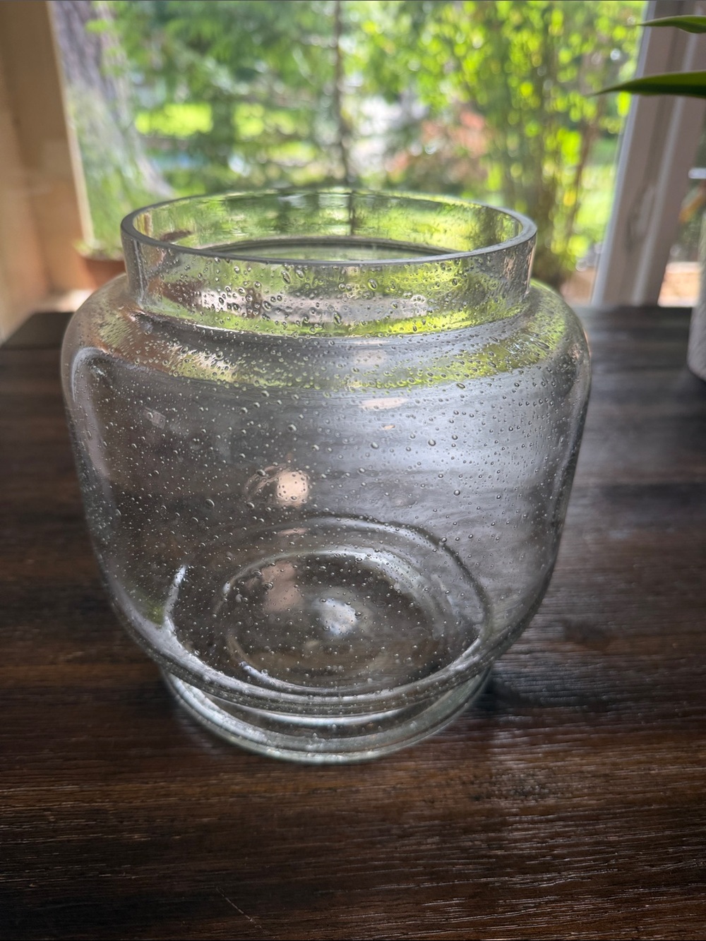 Clear Bubble Glass Decorative Vase - round 
Brand hearth & Hand with magnolia